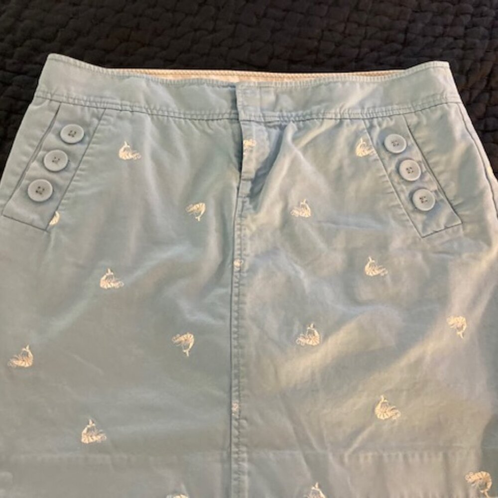 Lilly Pulitzer Courtland Shrimp Seaspray Skirt 10 GUC